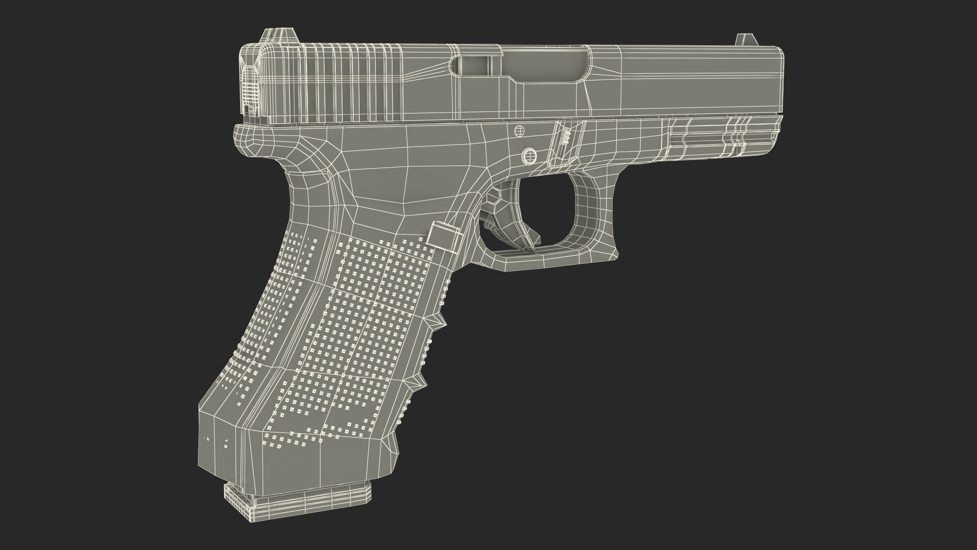 Olive Glock 17 with Magazine 3D model_25