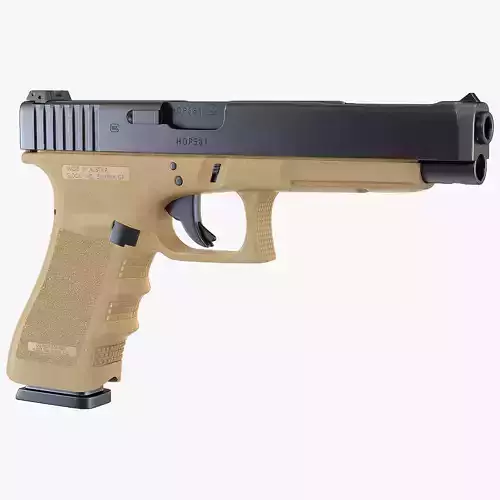 Glock G34 Semi Auto Pistol Desert Tan 3D model
