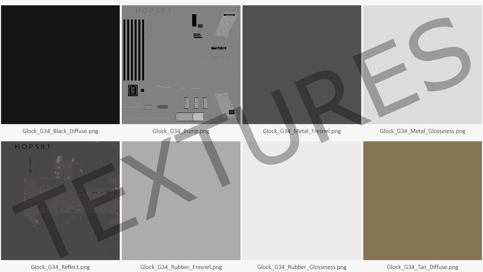 Glock G34 Semi Auto Pistol Desert Tan 3D model_21