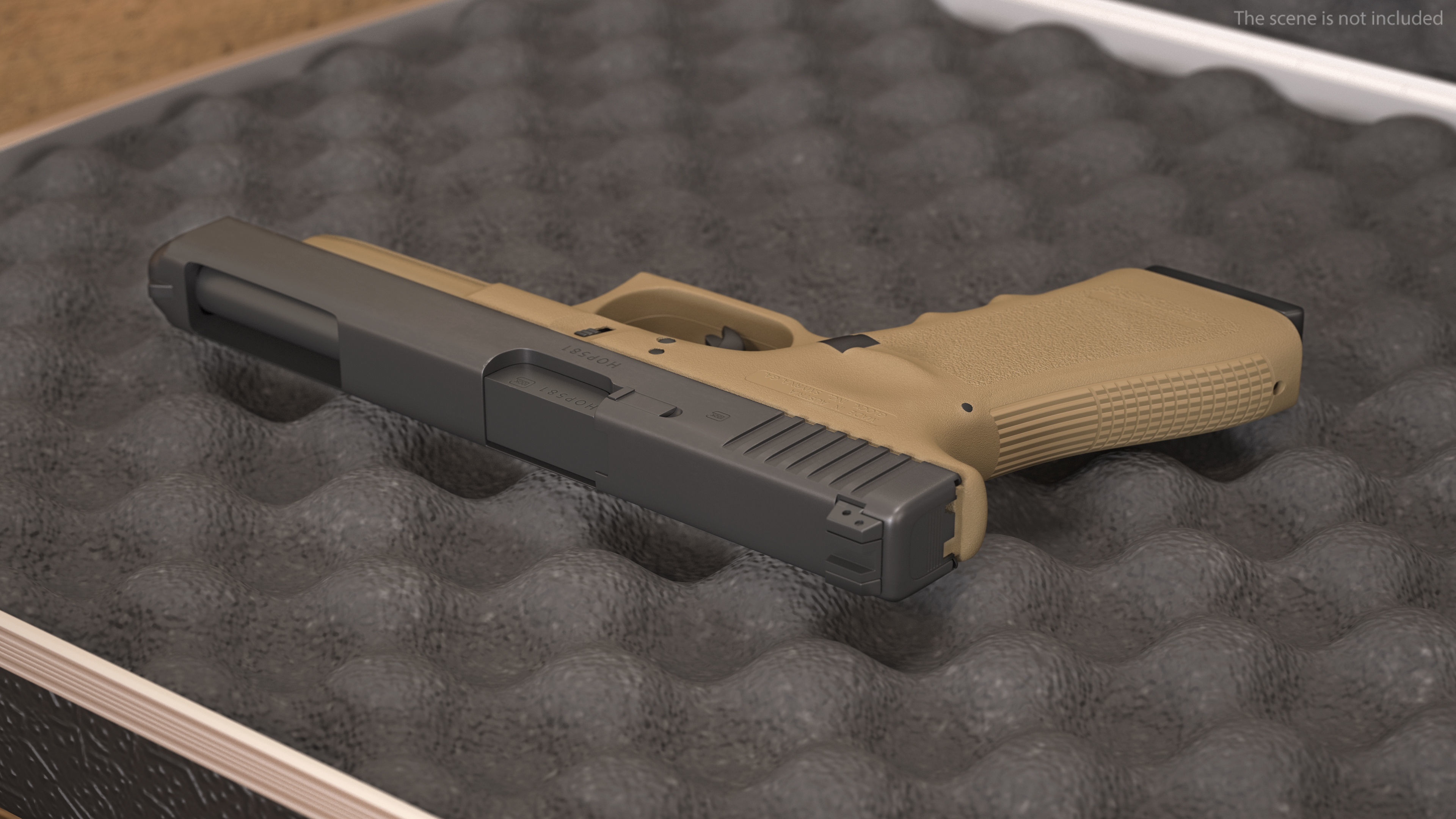Glock G34 Semi Auto Pistol Desert Tan 3D model_8