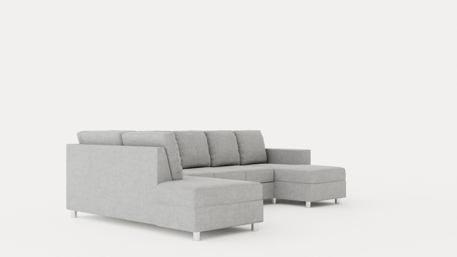 Crazy U Sofa Xxl Divan Right Light Gray Low-poly 3D model_1