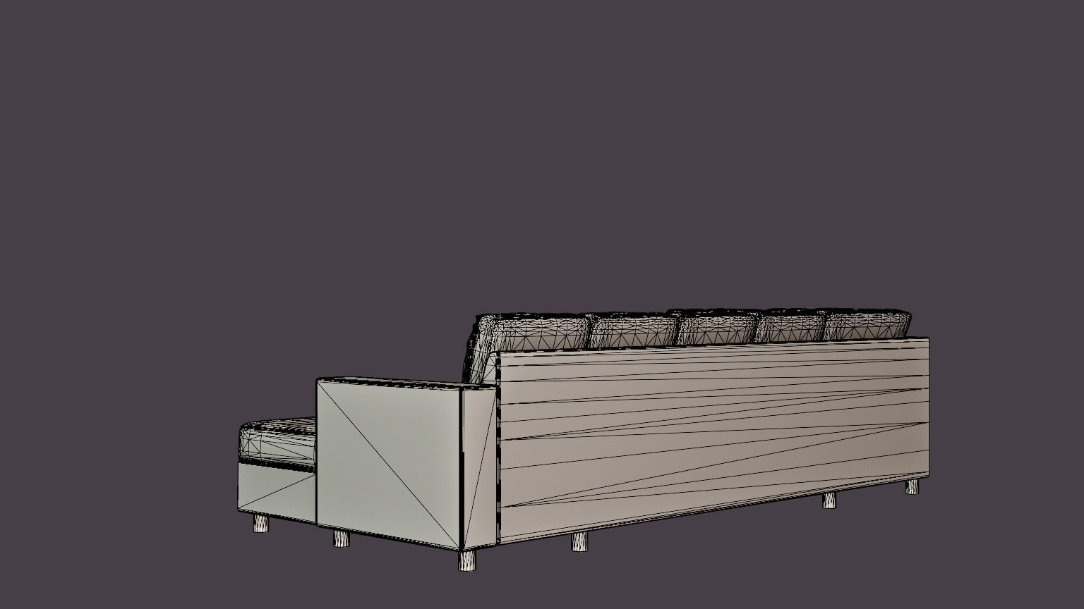 Crazy U Sofa Xxl Divan Right Light Gray Low-poly 3D model_6