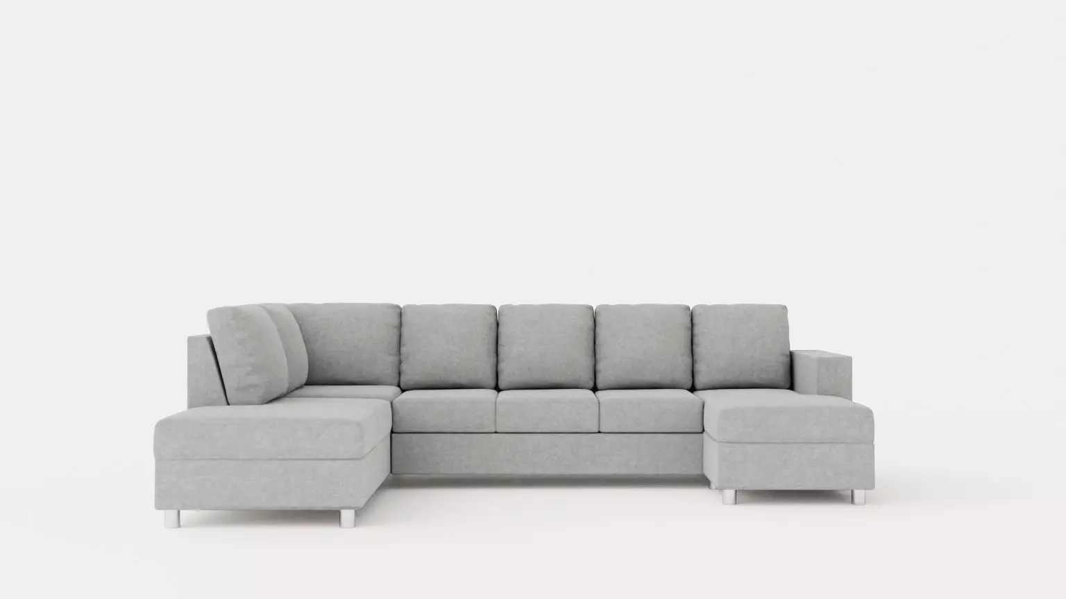 Crazy U Sofa Xxl Divan Right Light Gray Low-poly 3D model_0