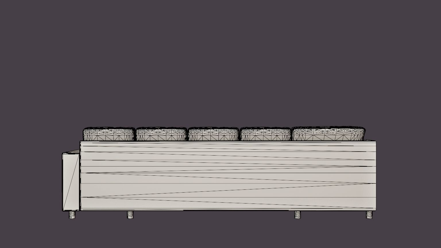 Crazy U Sofa Xxl Divan Right Light Gray Low-poly 3D model_5