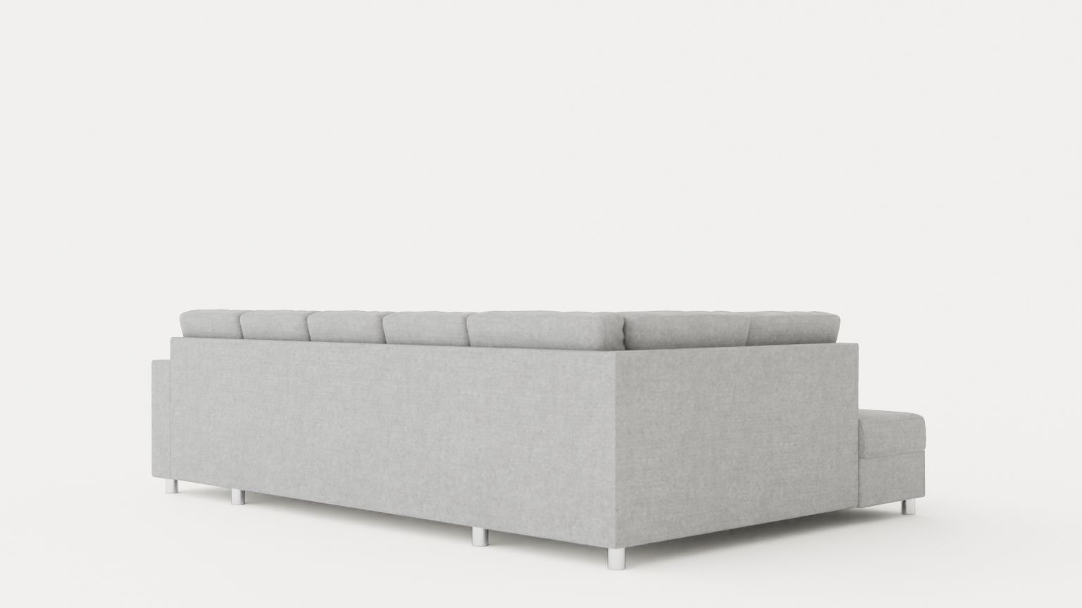 Crazy U Sofa Xxl Divan Right Light Gray Low-poly 3D model_3