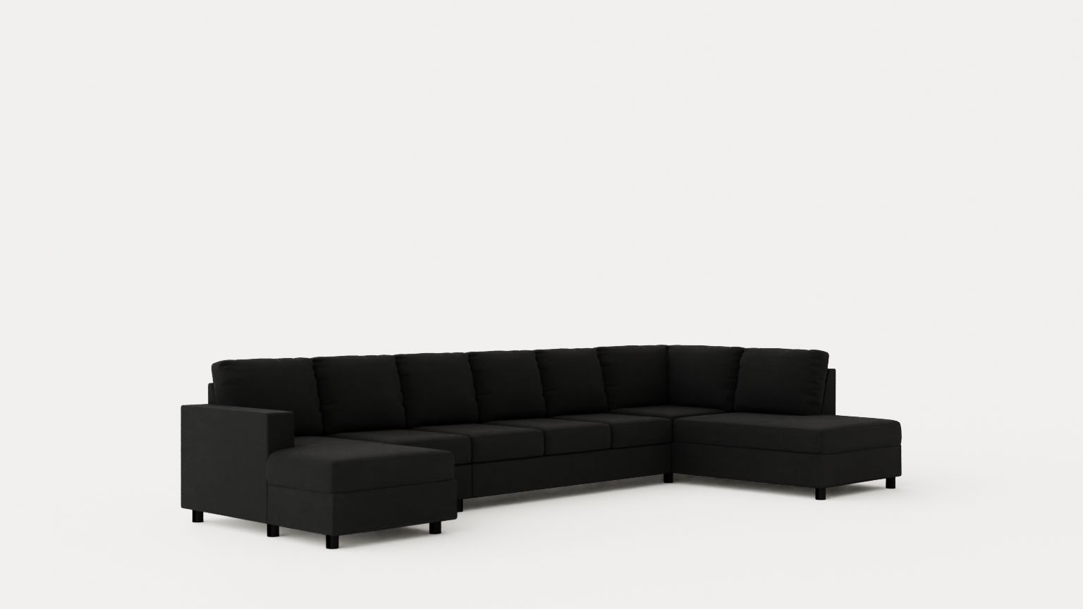 Crazy U Sofa Xxl Divan Left Anthracite Low-poly 3D model_1