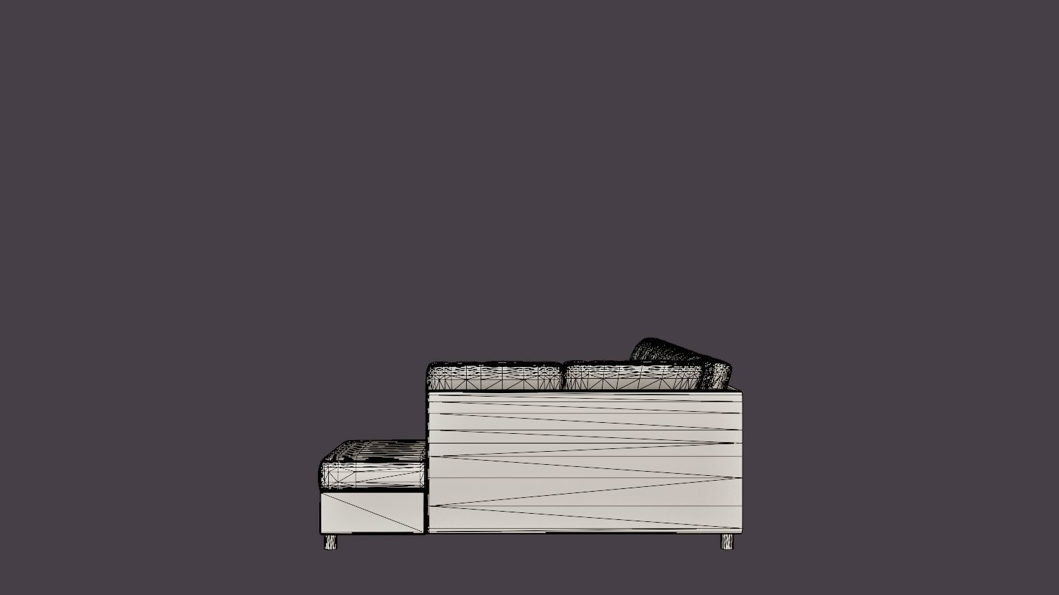 Crazy U Sofa Xxl Divan Left Anthracite Low-poly 3D model_7