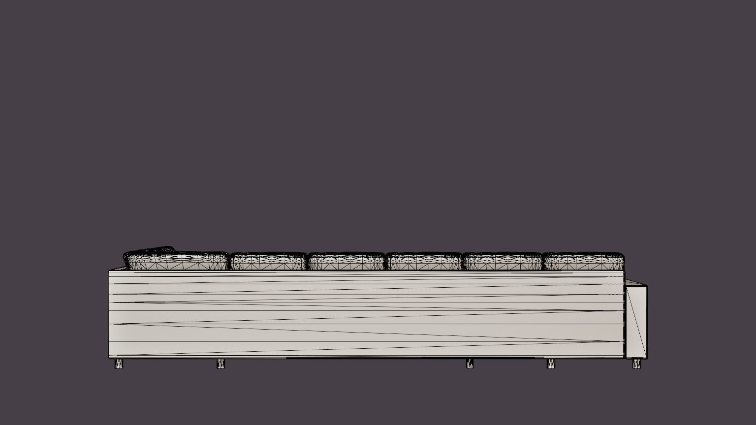 Crazy U Sofa Xxl Divan Left Anthracite Low-poly 3D model_5