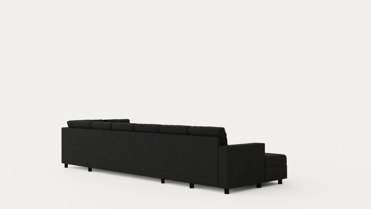 Crazy U Sofa Xxl Divan Left Anthracite Low-poly 3D model_3