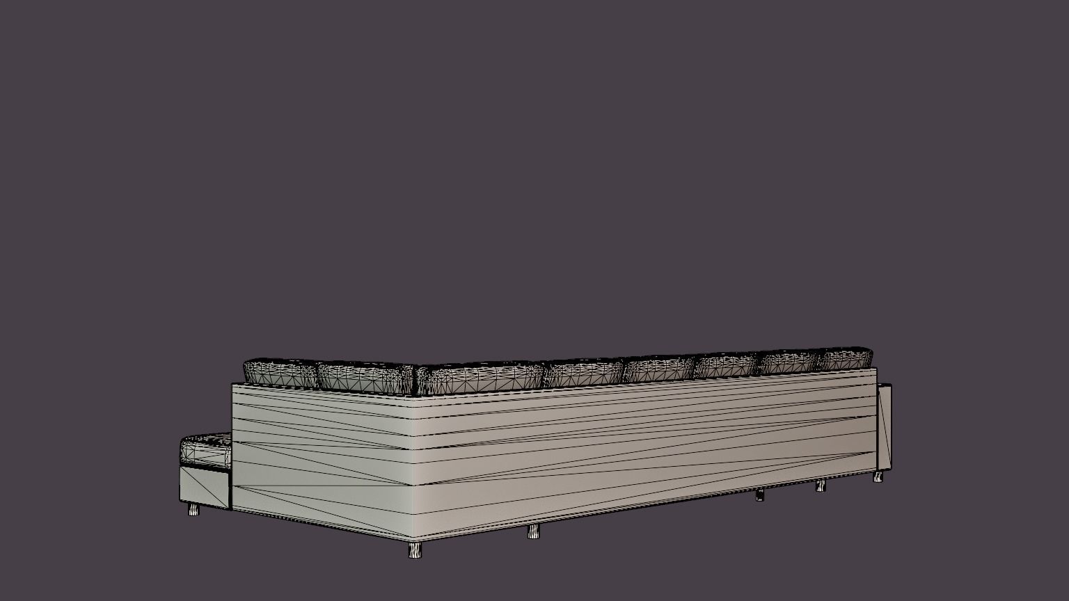 Crazy U Sofa Xxl Divan Left Anthracite Low-poly 3D model_6