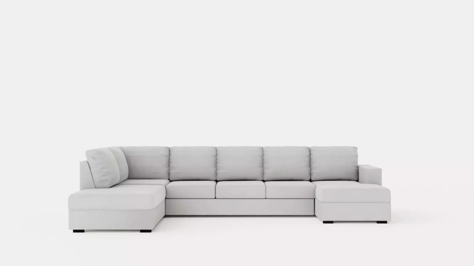 Crazy U Sofa Xl Divan Right Light Gray Low-poly 3D model_0