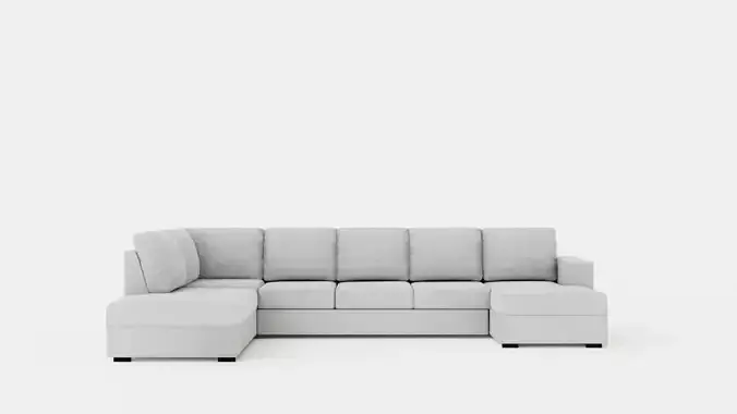 Crazy U Sofa Xl Divan Right Light Gray