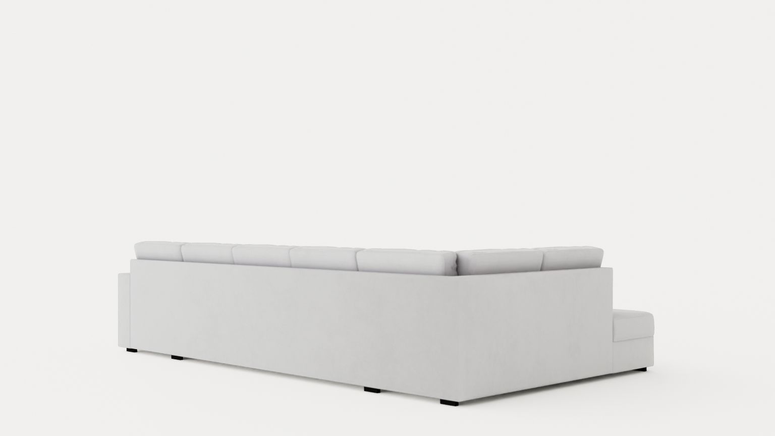 Crazy U Sofa Xl Divan Right Light Gray Low-poly 3D model_3