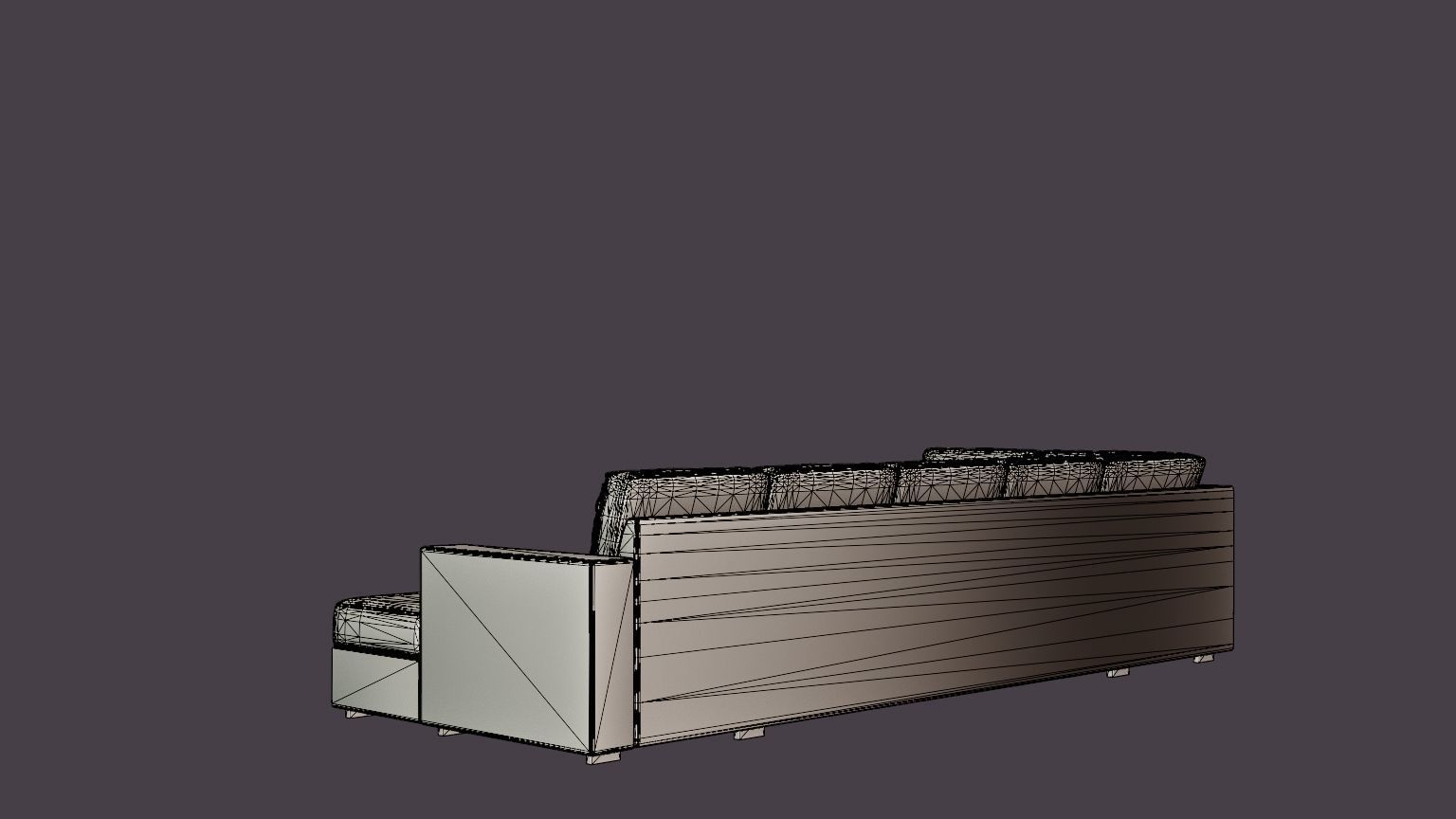 Crazy U Sofa Xl Divan Right Anthracite Low-poly 3D model_6