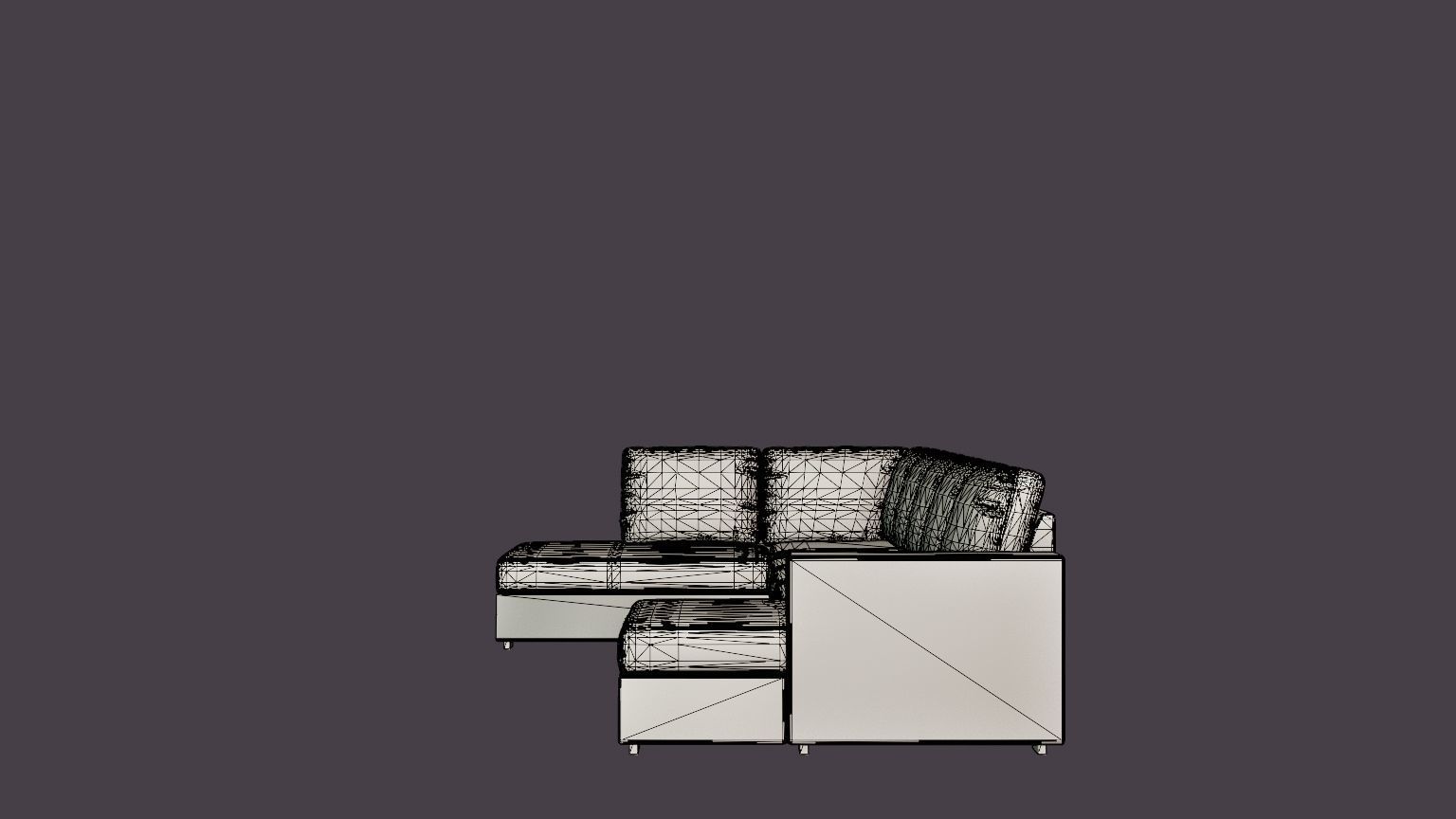 Crazy U Sofa Xl Divan Right Anthracite Low-poly 3D model_7