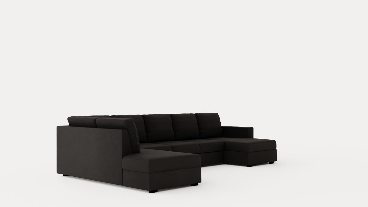 Crazy U Sofa Xl Divan Right Anthracite Low-poly 3D model_1