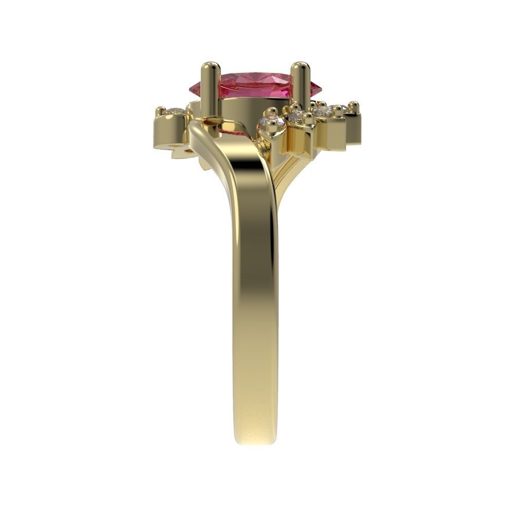 Marquise ring 3D print model_2