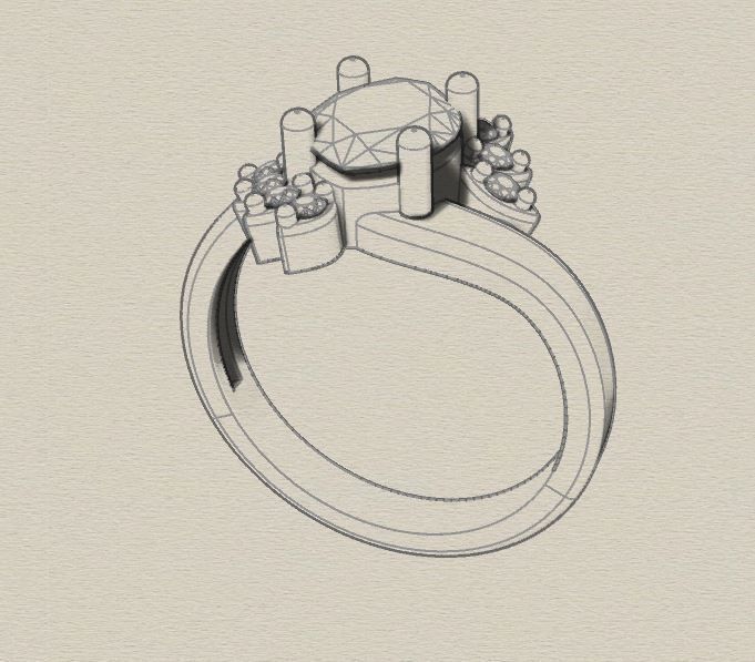 Marquise ring 3D print model_5