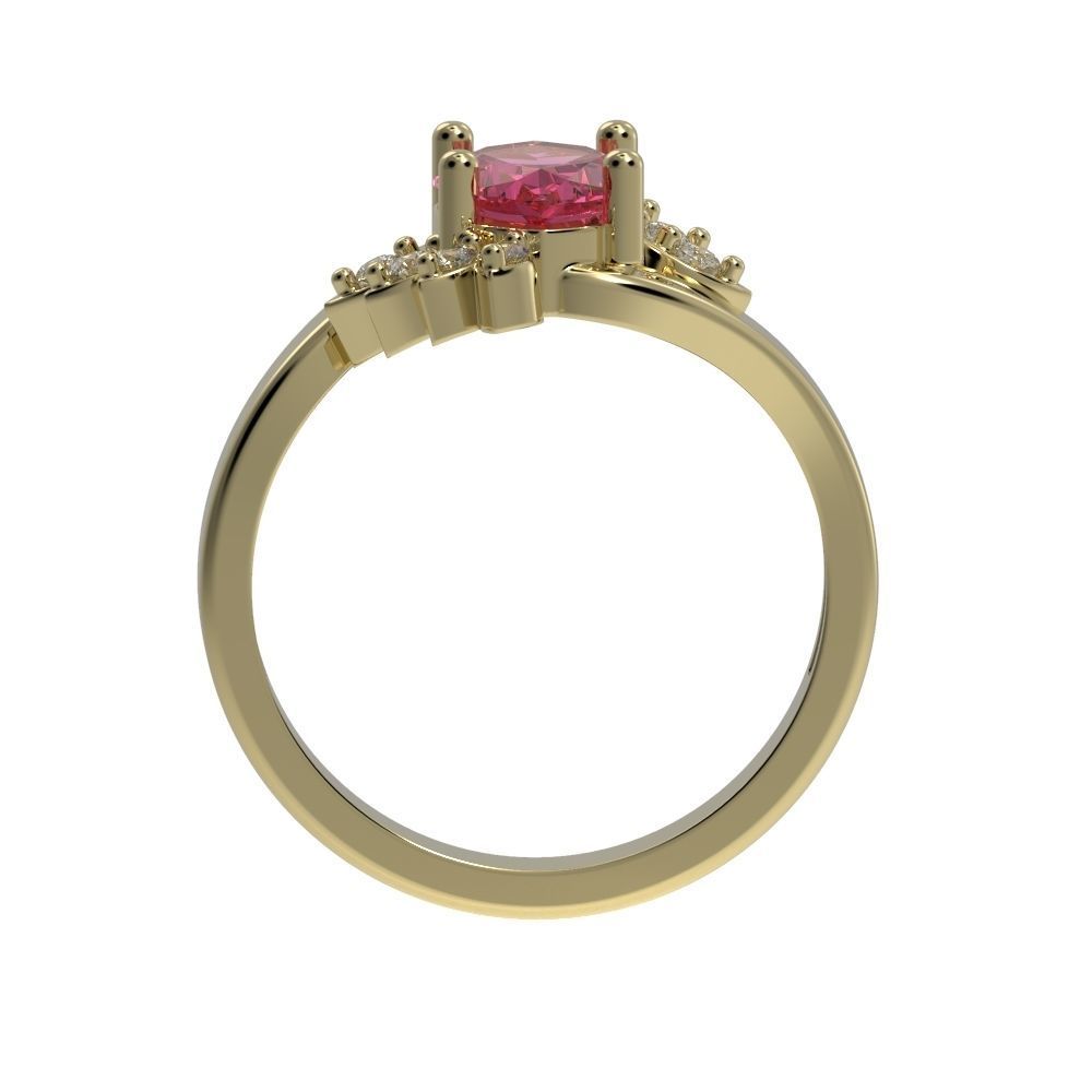 Marquise ring 3D print model_3