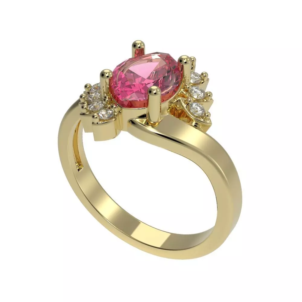 Marquise ring 3D print model_0