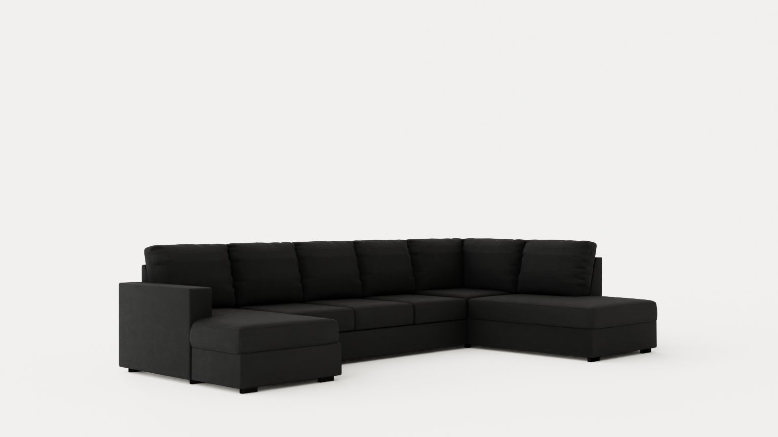 Crazy U Sofa Xl Divan Left Dark Gray Low-poly 3D model_1