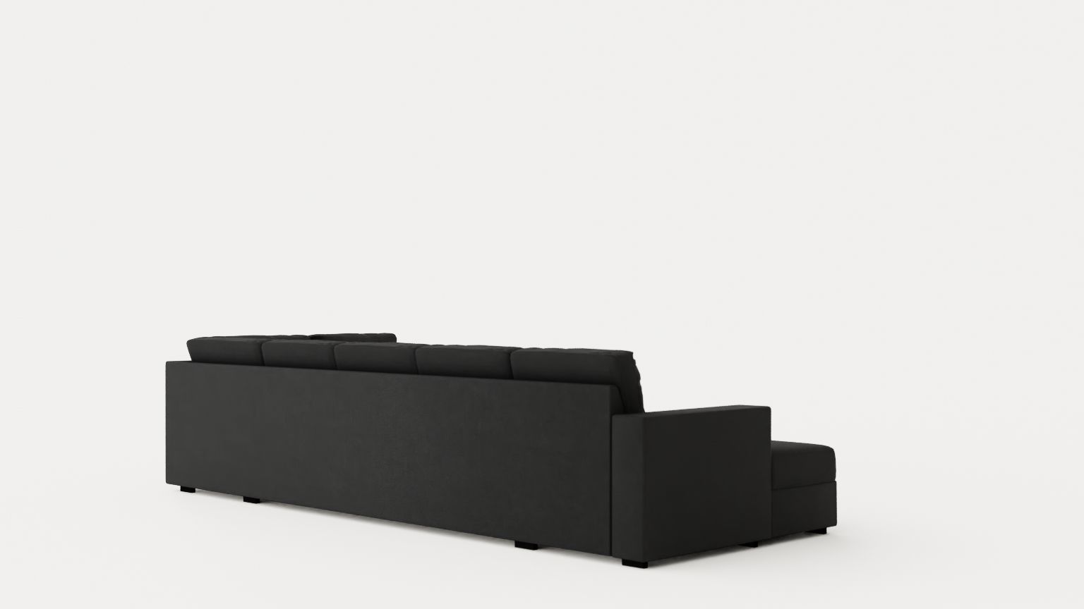 Crazy U Sofa Xl Divan Left Dark Gray Low-poly 3D model_3