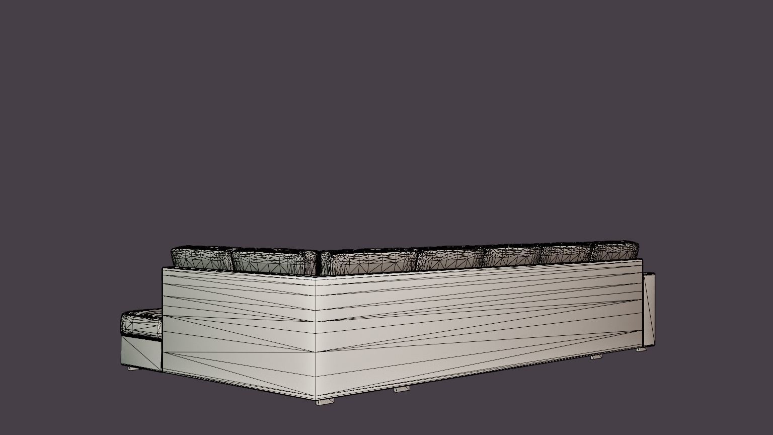 Crazy U Sofa Xl Divan Left Dark Gray Low-poly 3D model_6