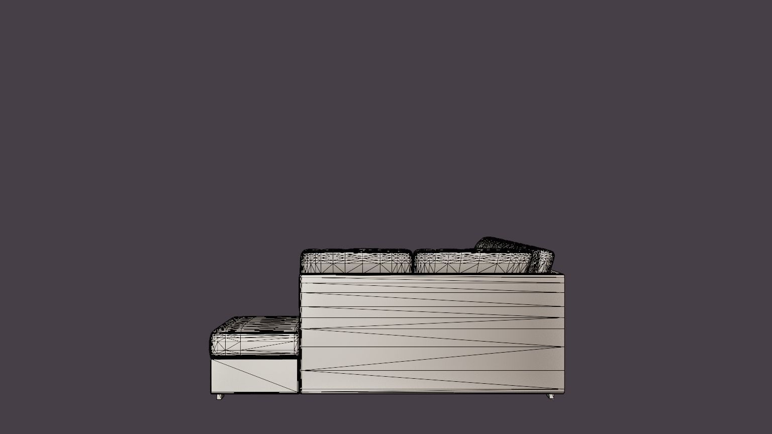 Crazy U Sofa Xl Divan Left Dark Gray Low-poly 3D model_7