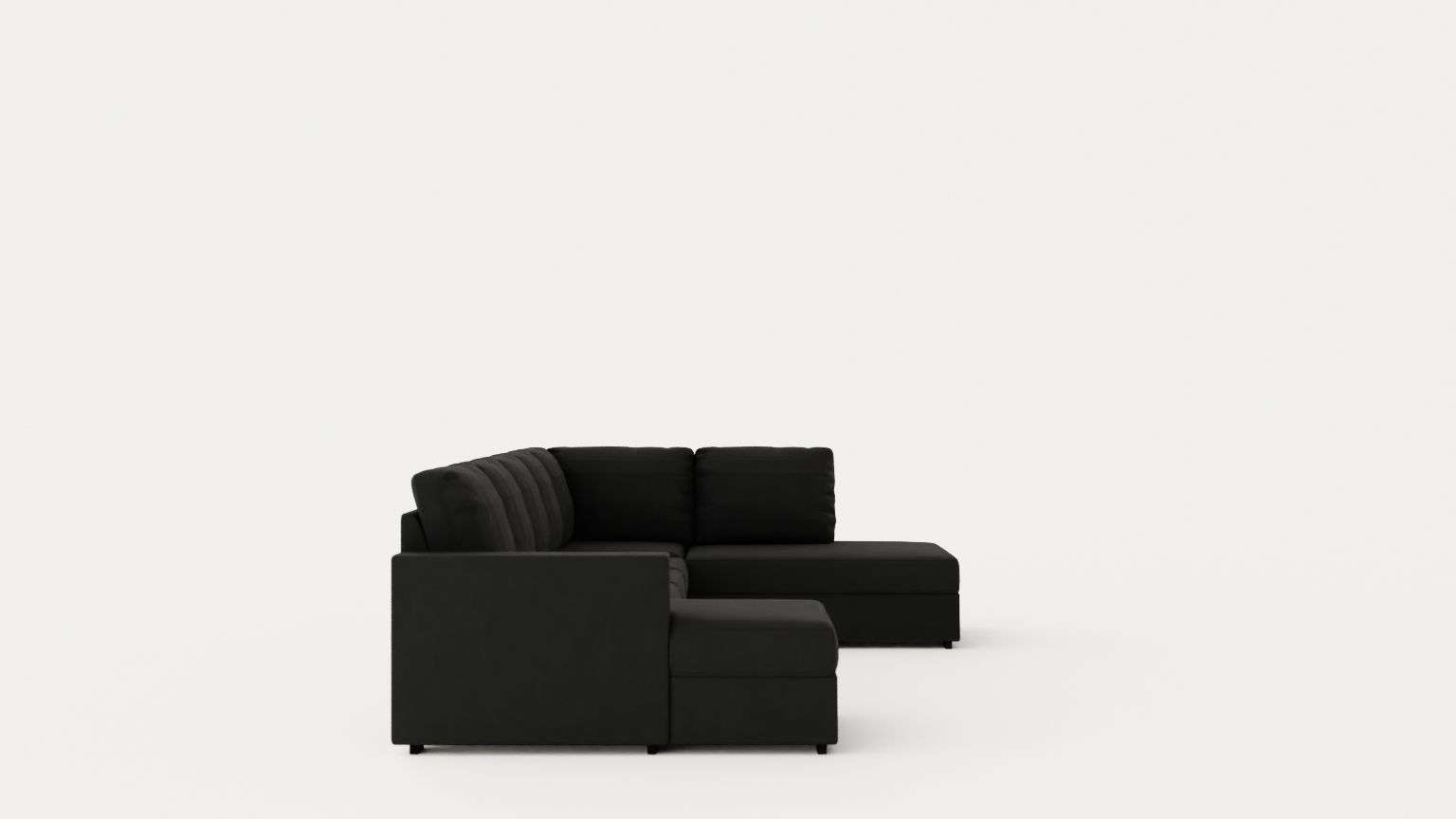 Crazy U Sofa Xl Divan Left Dark Gray Low-poly 3D model_2