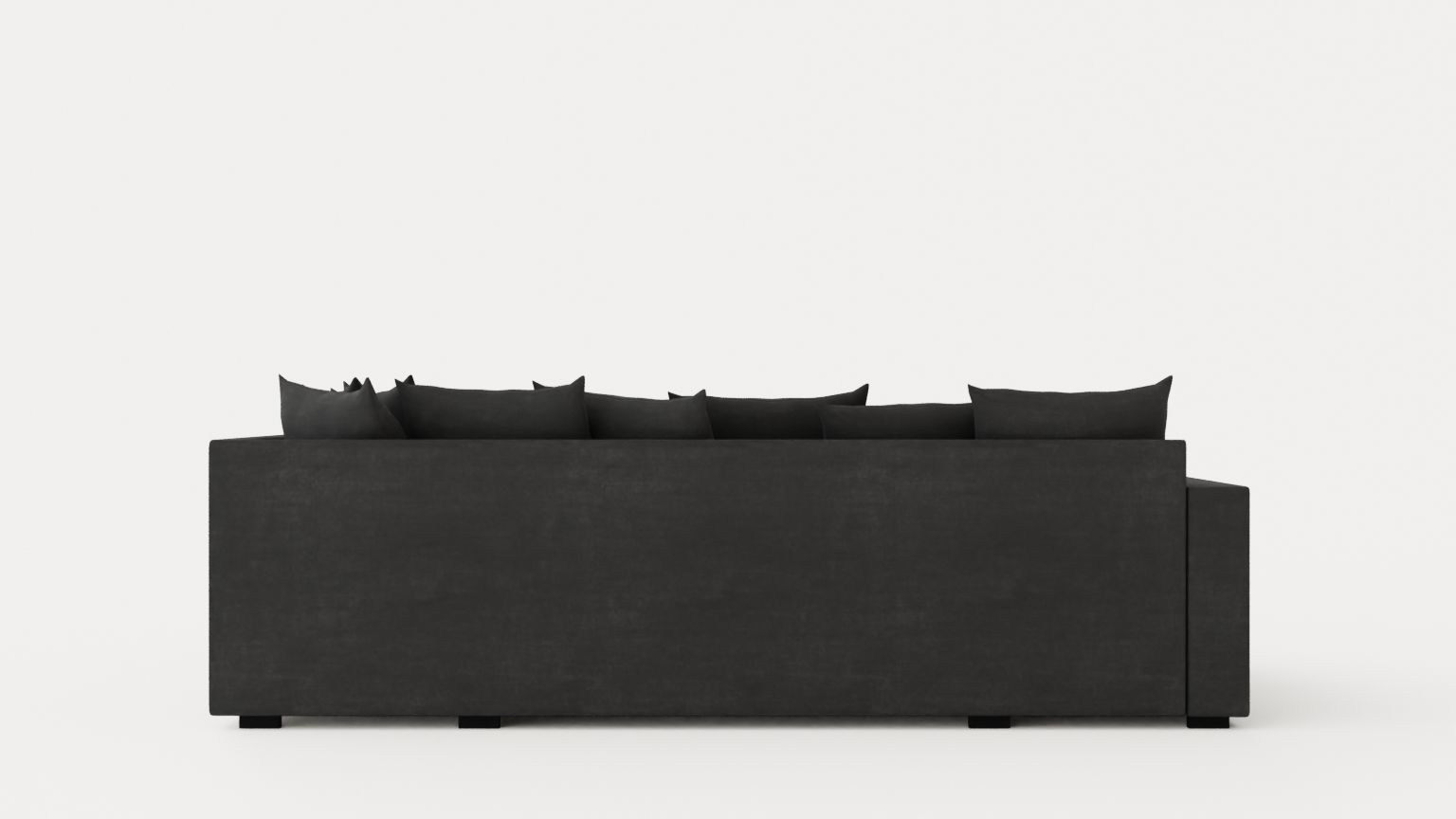 Crazy U Sofa Small Divan Left Including Envelope Cushions Dark Low-poly 3D model_4