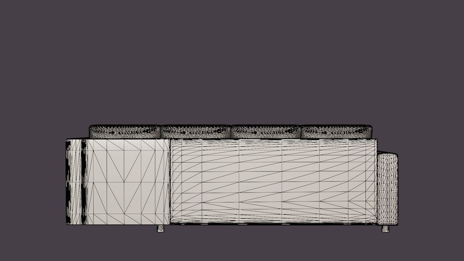 Crazy U Sofa Small Divan Left Black Artificial Leather Low-poly 3D model_5