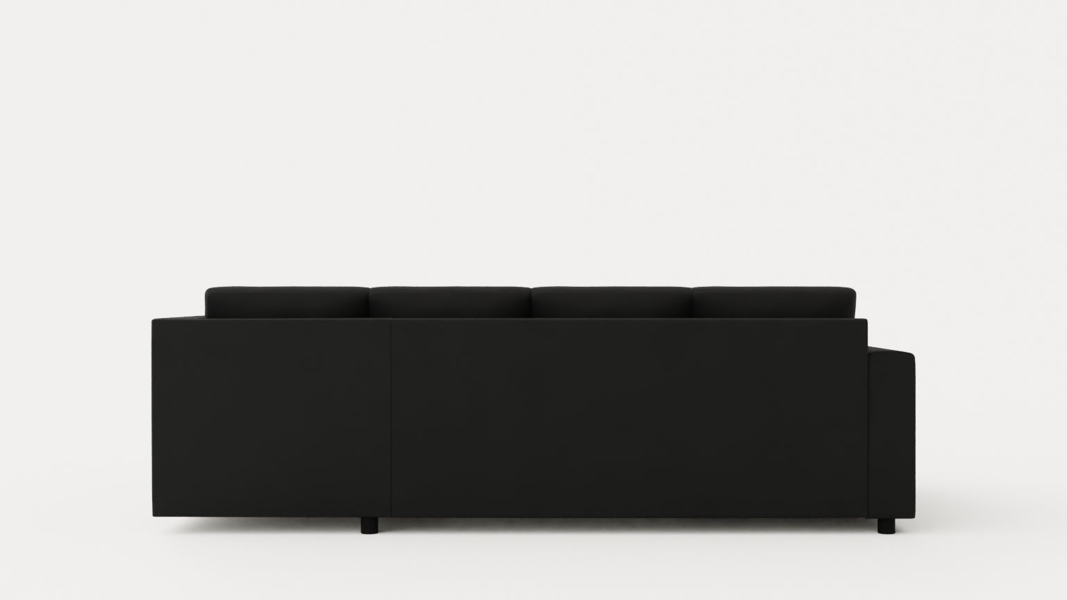 Crazy U Sofa Small Divan Left Black Artificial Leather Low-poly 3D model_4