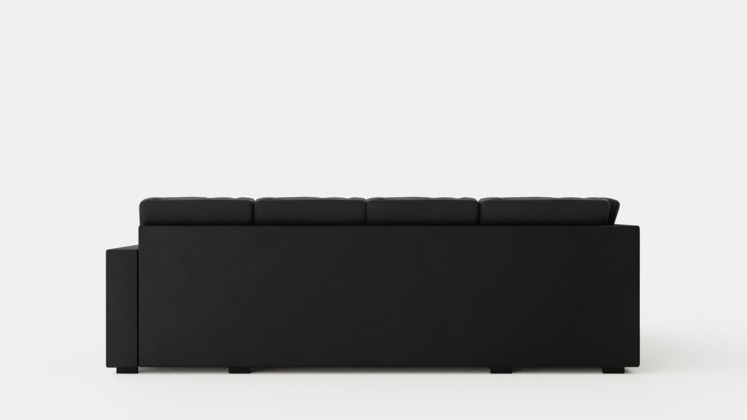 Crazy U Sofa Large Divan Right Black Artificial Leather Low-poly 3D model_4