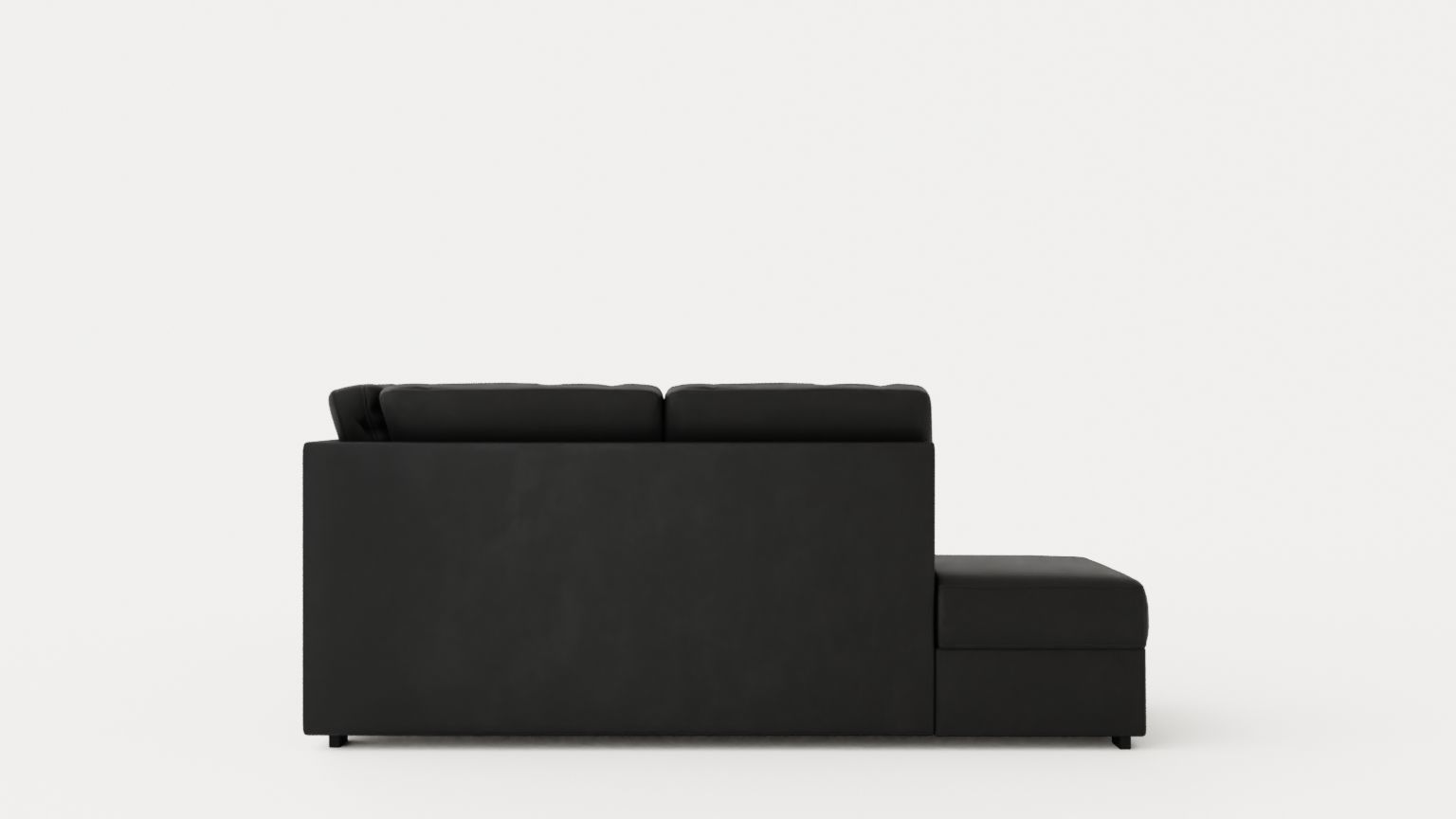 Crazy U Sofa Large Divan Right Black Artificial Leather Low-poly 3D model_2