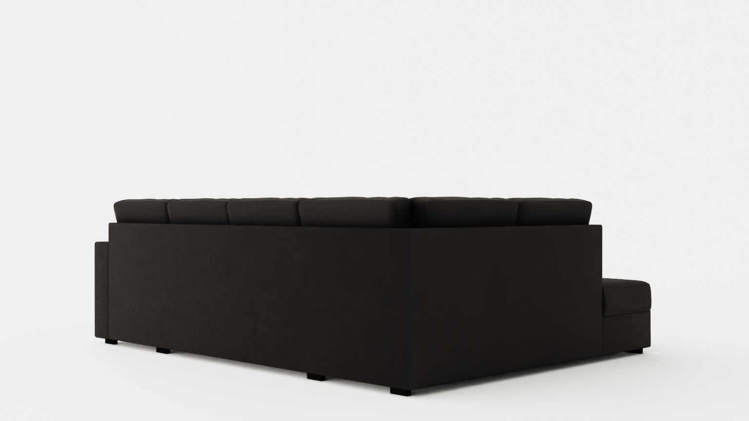 Crazy U Sofa Large Divan Right Anthracite Low-poly 3D model_3