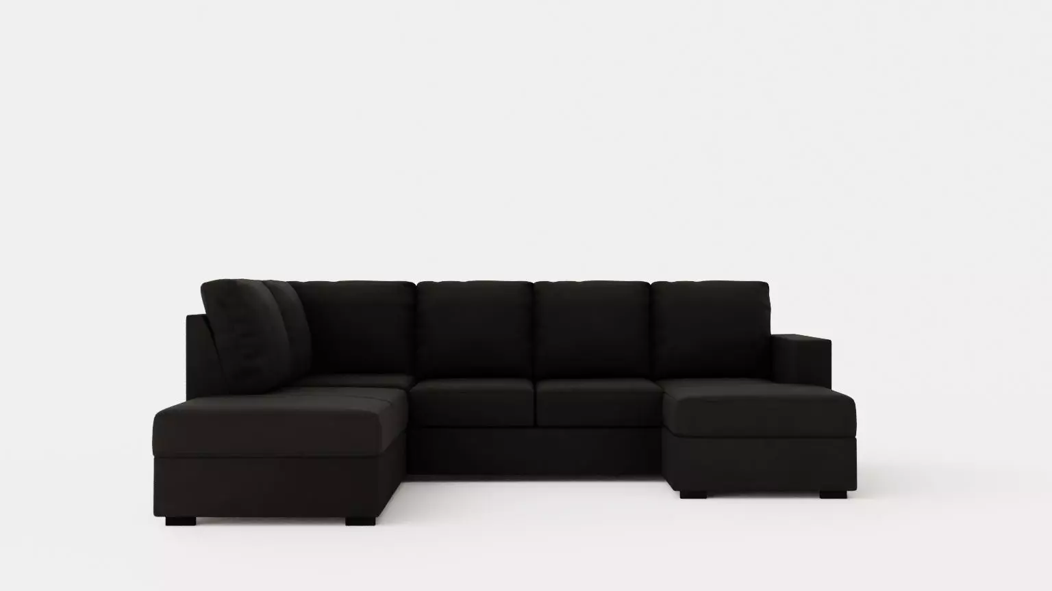Crazy U Sofa Large Divan Right Anthracite Low-poly 3D model_0