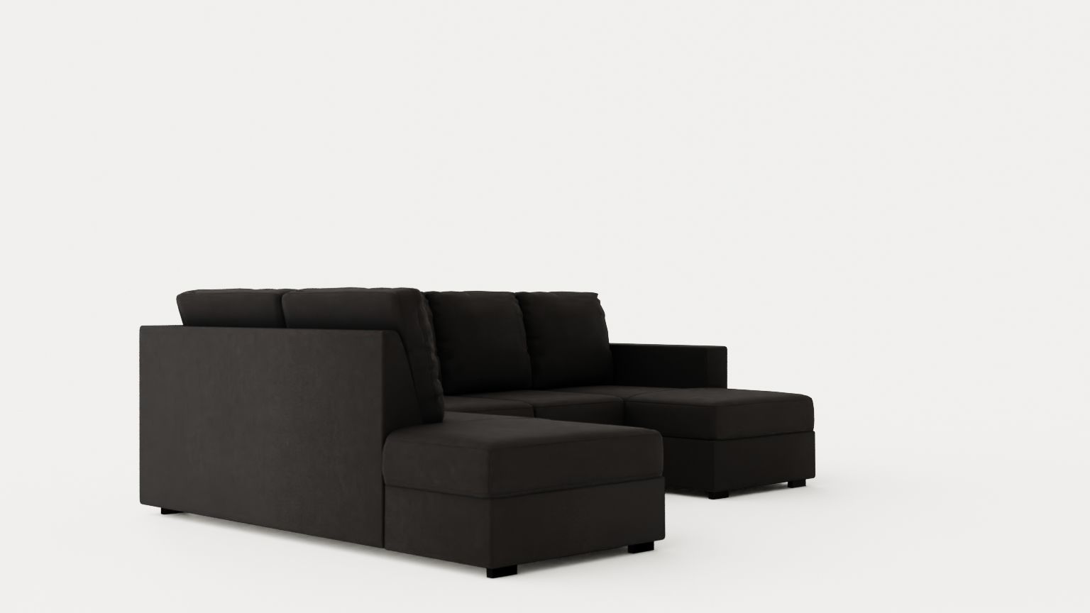 Crazy U Sofa Large Divan Right Anthracite Low-poly 3D model_1