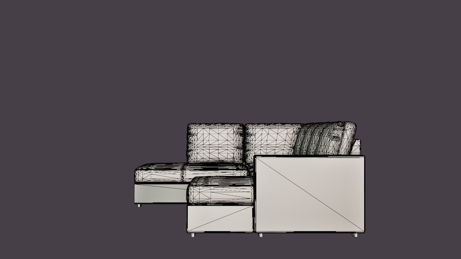 Crazy U Sofa Large Divan Right Anthracite Low-poly 3D model_7