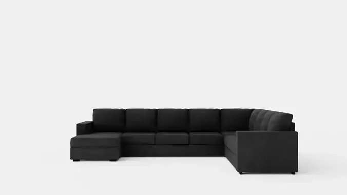 Crazy Corner Sofa Xxl With Divan Left Anthracite Low-poly 3D model