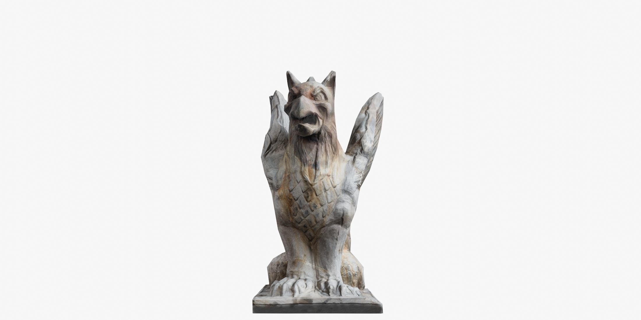 Low Poly 3D Scanned Gryphon Statue 3D model_9
