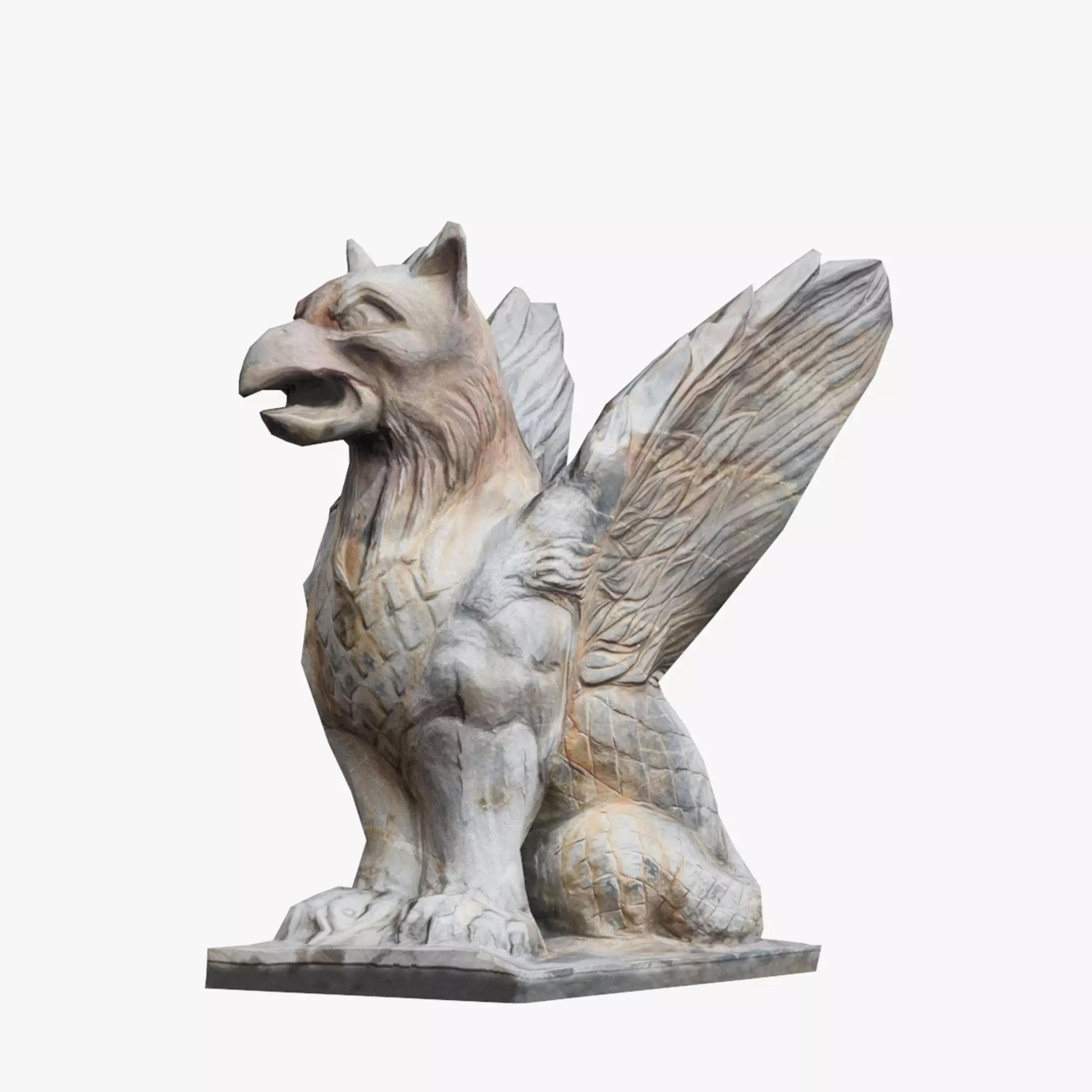 Low Poly 3D Scanned Gryphon Statue 3D model_0