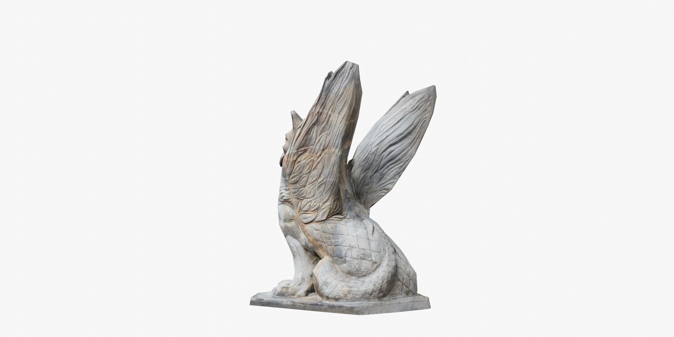 Low Poly 3D Scanned Gryphon Statue 3D model_5