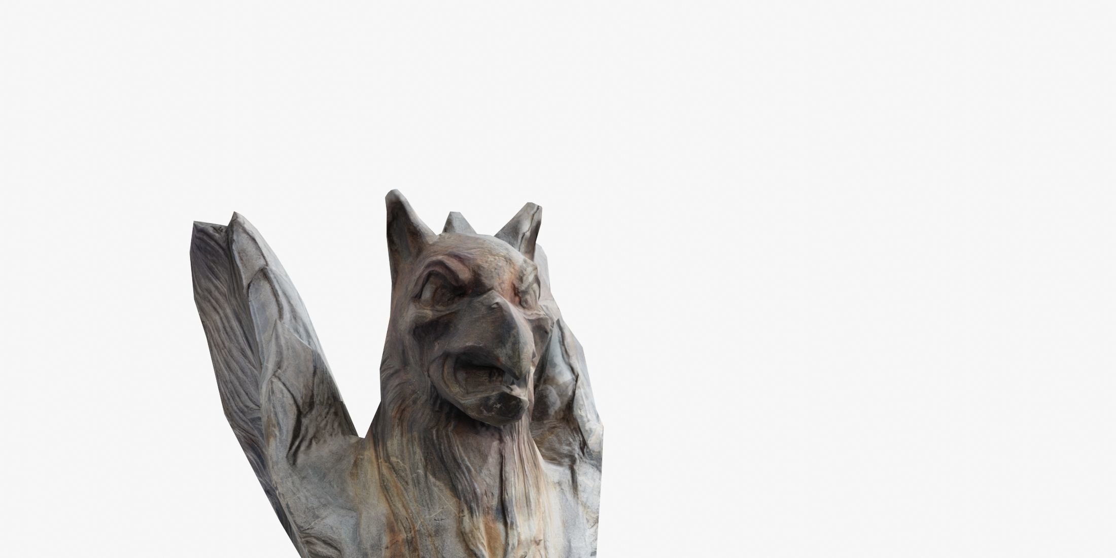 Low Poly 3D Scanned Gryphon Statue 3D model_8