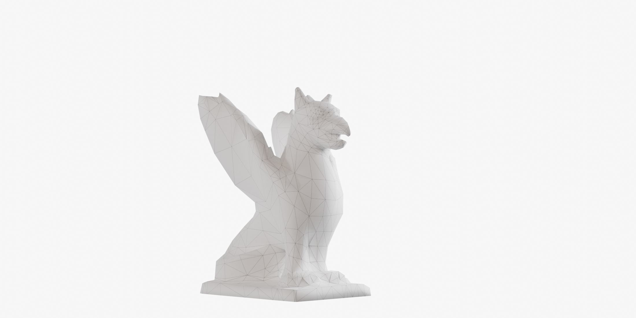 Low Poly 3D Scanned Gryphon Statue 3D model_11