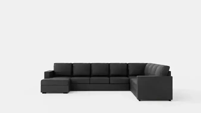 Crazy Corner Sofa Xxl Left Black Artificial Leather