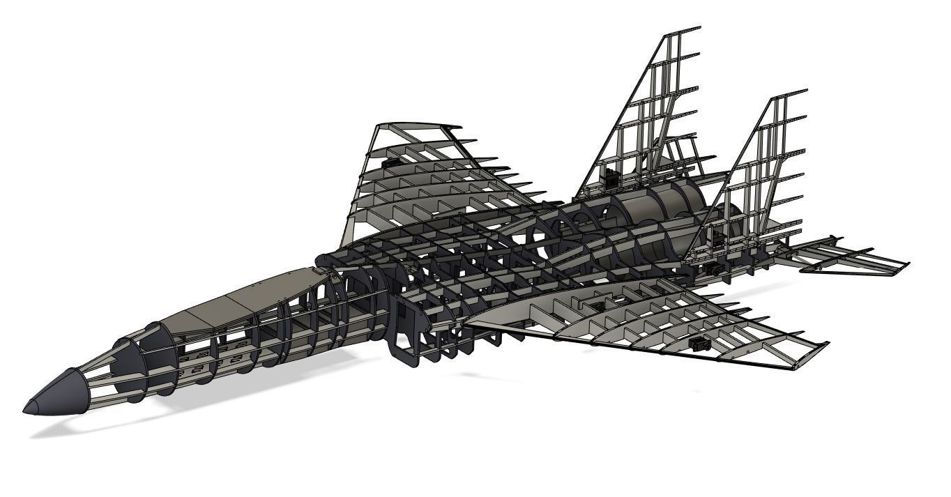 F15C Twin 70mm EDF RC model V1 3D print model_2