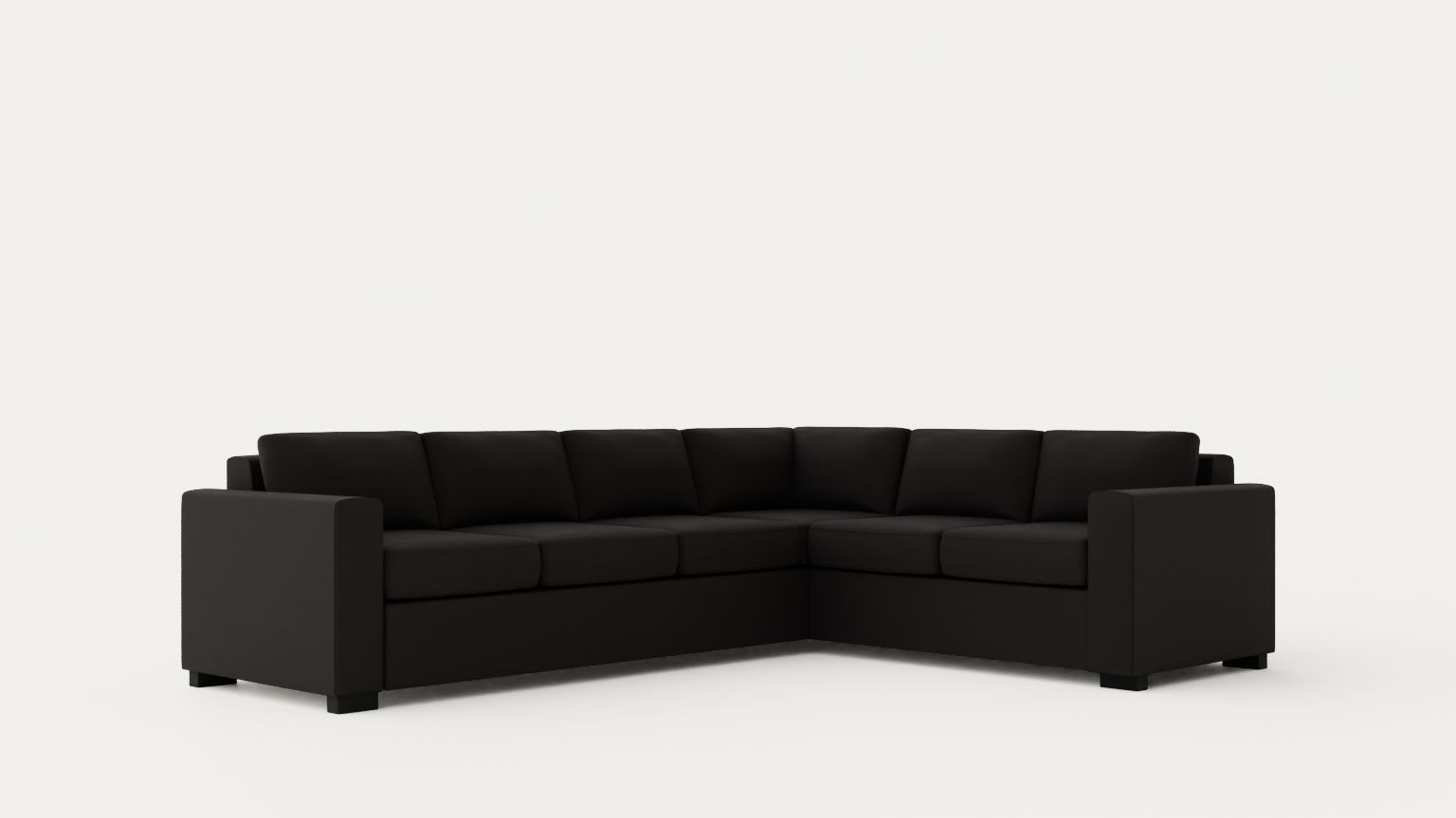 Crazy Corner Sofa Large Reversible Black Artificial Leather Low-poly 3D model_1