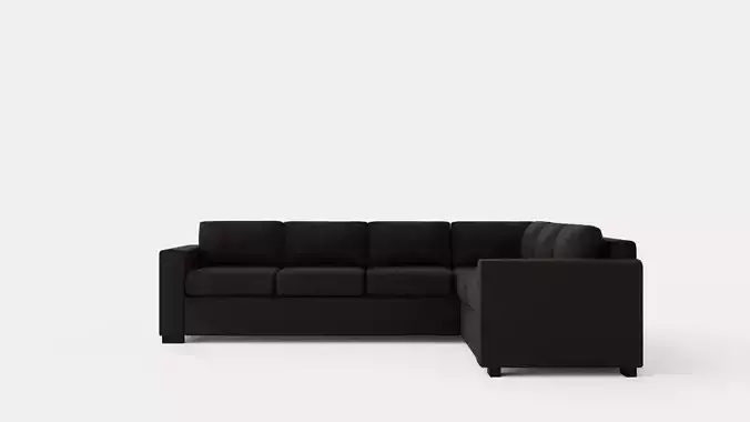 Crazy Corner Sofa Large Reversible Black Artificial Leather