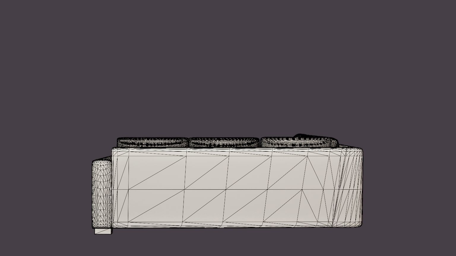 Crazy Corner Sofa Large Reversible Black Artificial Leather Low-poly 3D model_7