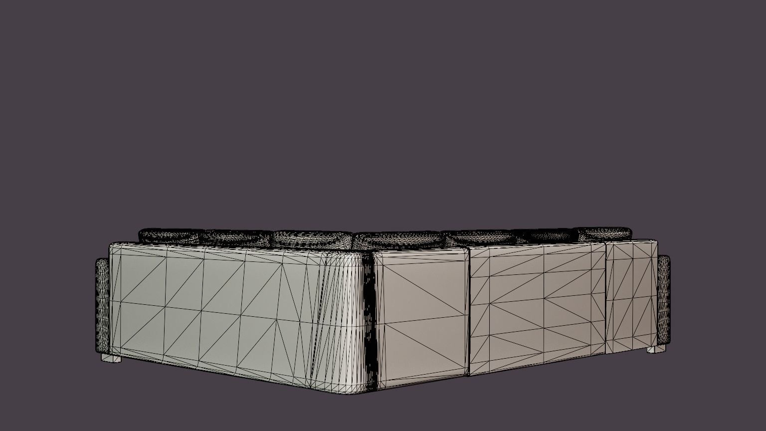 Crazy Corner Sofa Large Reversible Black Artificial Leather Low-poly 3D model_6